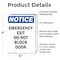 Signmission Emergency Exit Do Not Block Door, 5 in W x Rectangle, Vinyl Decal OS-2PACK-NS-D-57-V-11805 - alternate 2